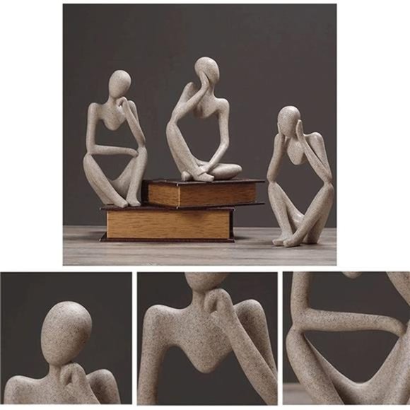 Thinker Statues and Sculptures Sandstone Resin Thinker Statue Ornaments Abstract - Picture 4 of 5